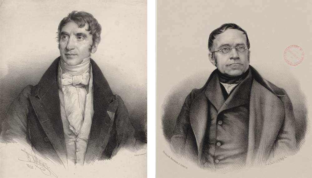 ジョゼフ・ヅィメルマン（左、1840）とカール・チェルニー（右、1856）
